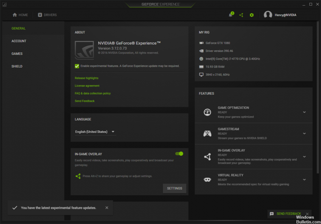 geforce game ready driver failed to install